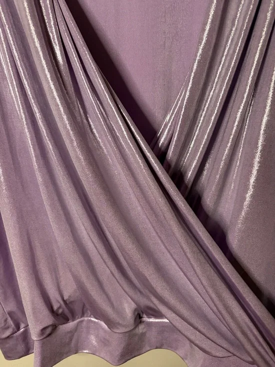 INC International Concepts Shimmery Lavender Draped V-Neck Tank - Picture 3 of 5